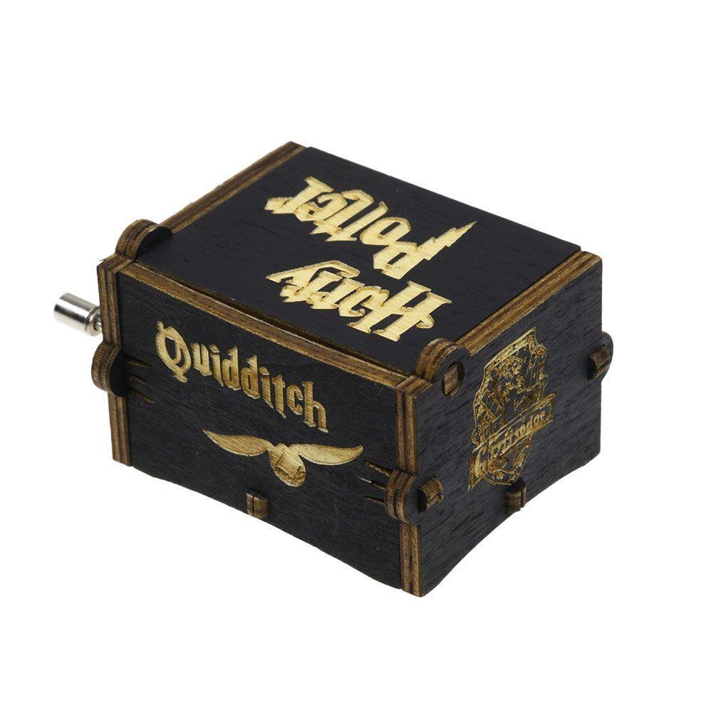 Black Potter Harry Music Box Engraved Wooden Music Box Interesting Toy Xmas Gift