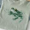 Футболка Frog Swimming Comfort Colors - Забавная футболка с графическим изображением животного - Подарок любителю лягушек
