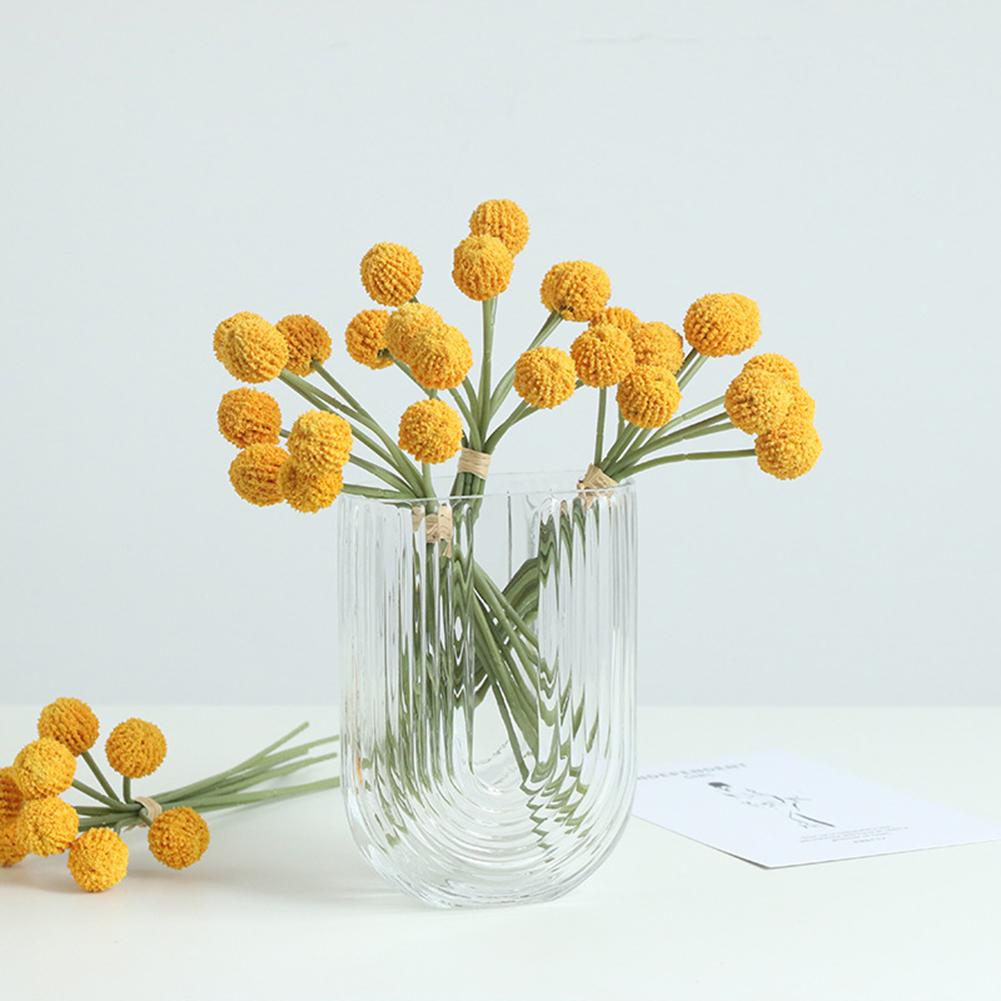 1 Bunch Artificial  Ball  Chrysanthemum, 9-head Solid Color Simulated Flowers Multi-color Optional, Home Indoor Fake Plants Ornaments