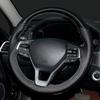 For Honda Accord 10 2018  ight  DIY Hand-stitched Black  Leather Carbon Fiber Suede Car Steering Wheel Cover