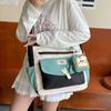 Women's Shoulder Bag Campus Large Capacity Tote Bag Color Block Student Crossbody Bag