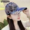 Summer Women's Hat Butterfly Lace Water Diamond Thin Breathable Sunscreen Baseball Hat Duck Tongue Hat