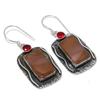 Mookaite, Garnet Handmade 925 Sterling Silver Gift Earring 2.01" n6R60
