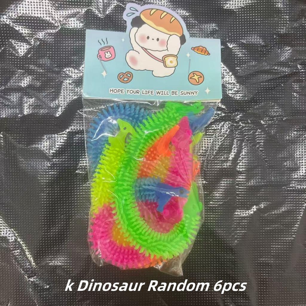 6PCS Funny Unicorn Pull Worm Noodle Fidget Toys Stretch String TPR Rope Anti Stress Toys String Stress Relief Autism Vent Toy
