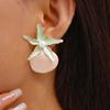 Bohemian Starfish Stud Earrings Scallop Starfish Pendant Earrings Charms Shell Drop Earrings  Girl
