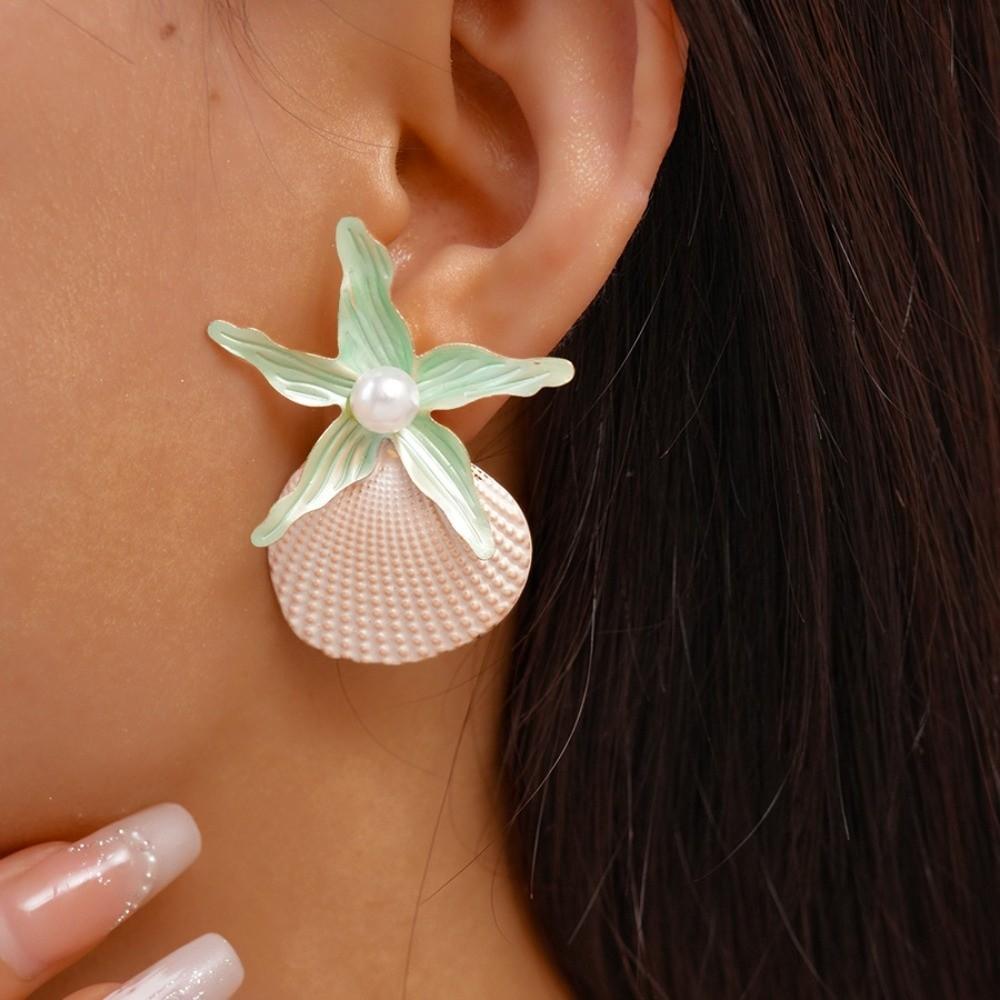 Bohemian Starfish Stud Earrings Scallop Starfish Pendant Earrings Charms Shell Drop Earrings  Girl