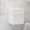 VidaXL Sink Cabinet with Integrated Sink Storage Unit Bathroom Cabinet Storage Cabinet Toilet White 3070817