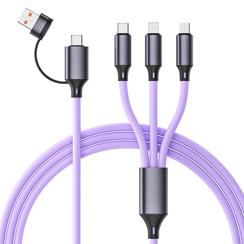 Четыре в одном быстрозарядный кабель для передачи данных, подходящий для телефонов iPhone, сверхбыстрая зарядка Huawei 5A, зарядный кабель Xiaomi Type-Coppo