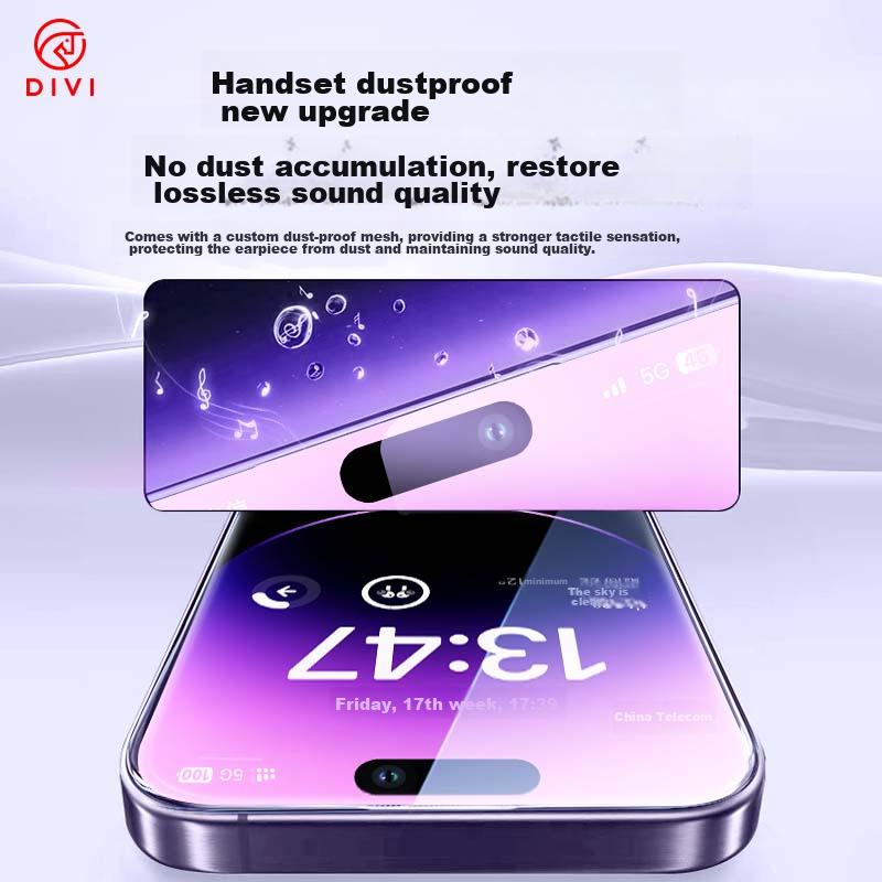 DIVI Super 2-Pack Tempered Glass Screen Protector for Apple IPhone 14 Pro, Anti-Dust, Shockproof, Anti-Fingerprint, Ultra-Thin, Full Coveragen Film