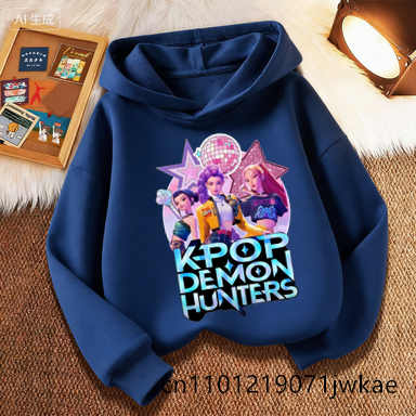 Свитшот Подарок для фанатов Детская одежда Аниме K-pop Охотники на демонов Saja Худи для мальчиков Футболка с длинным рукавом для девочек Повседневная толстовка
