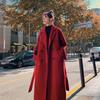 Осенне-зимнее женское шерстяное пальто больших размеров, среднее и длинное, тонкое и до колена шерстяное пальто корейского варианта свободного покроя