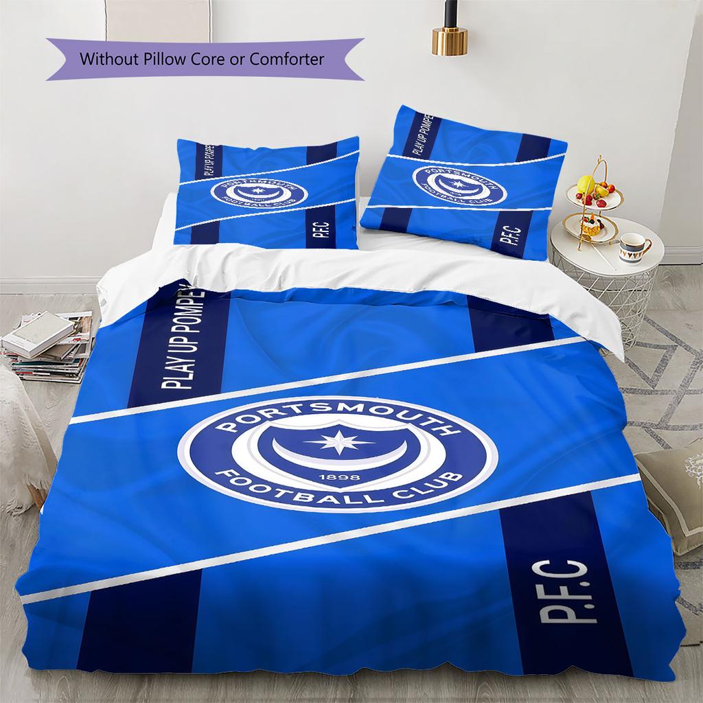 Pompey logo Bedding Quilt Set Quilt Cover Pillowcase Home Decoration Birthday Gift (1 * duvet cover + 2 * pillowcase, without core)