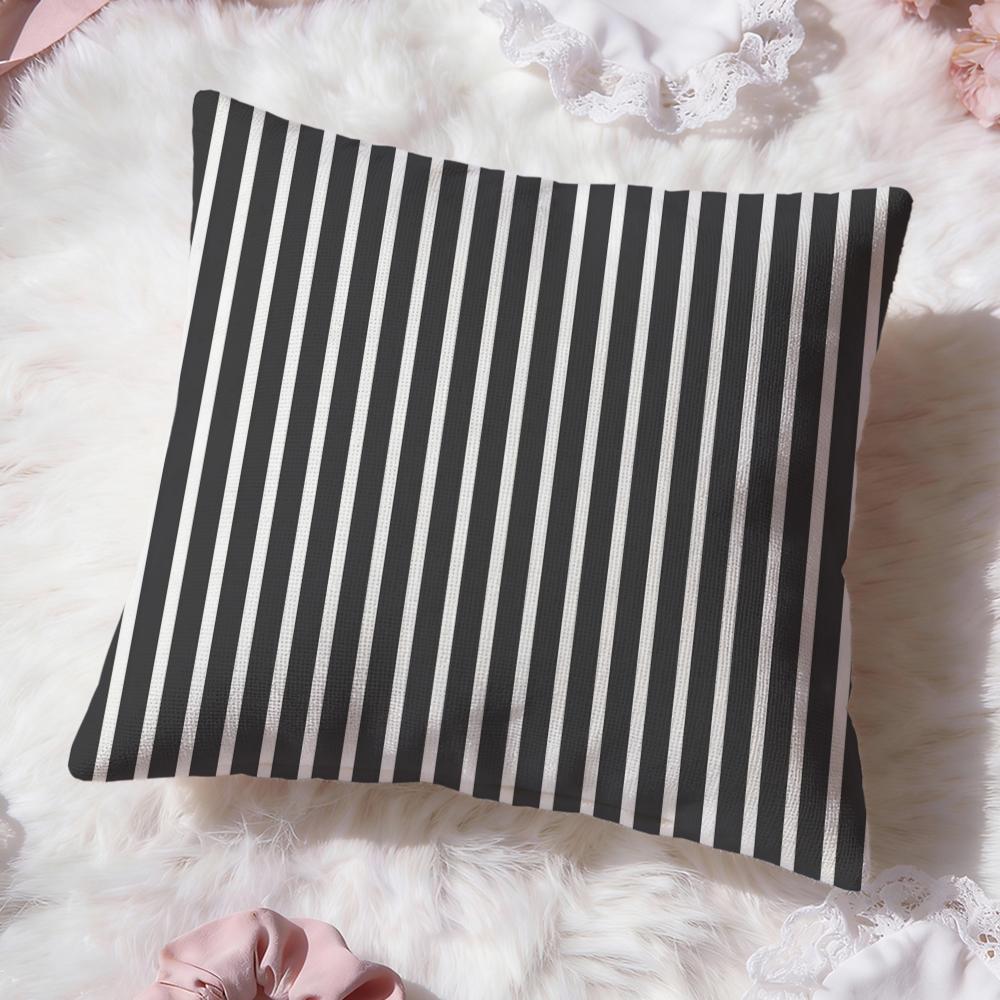 black and white Stripes Cushion Cover Premium Comfort Reversible Pillow Cove Two in One Design for Any Room  Car Interior