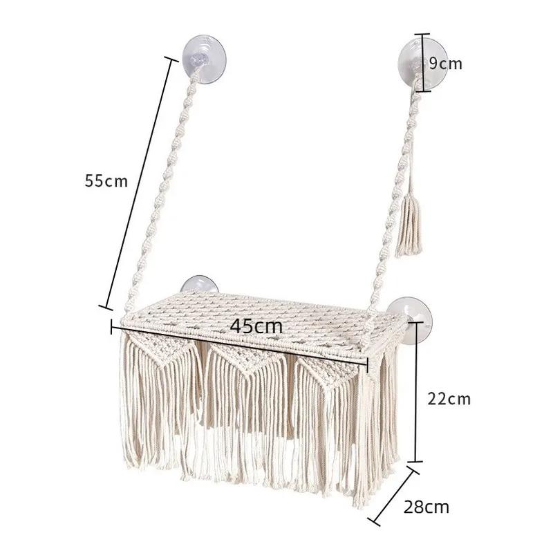 Cat Hammock for Cats with Suction Cup Mount Window Perch Bed for Indoor Felines Durable Aluminum Alloy Lightweight Design