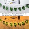 20 LED Leaf String Lights Tropical Artificial Rattan Palm Leaves Wall Hanging Vine Leaf Summer Decoration for Outdoor