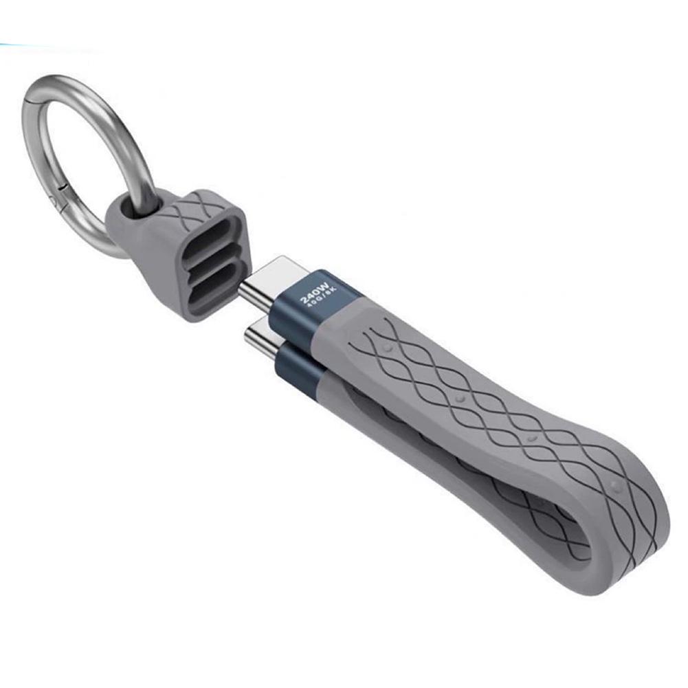 PD240W сверхбыстрая зарядка Передача данных Шнурок-брелок с двойным интерфейсом Type-C Кабель для зарядки мобильного телефона Для Samsung Android