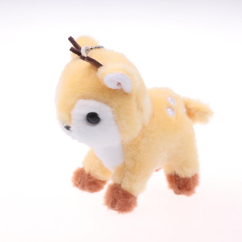 Cute Sika Deer Plush Keychain Stuffed Animal Soft Pendant for School Bag Girly Purse Car Keys Gift Use