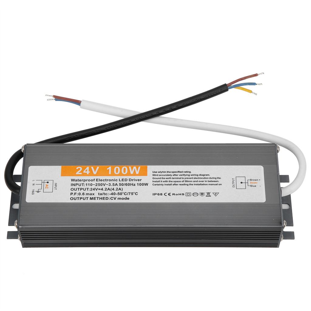 100W Ultra Thin Waterproof Power Supply Transformer Adapter LED Driver AC110‑250DC24V