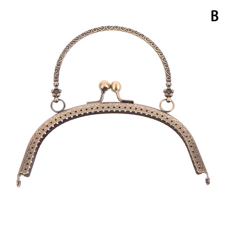 1 шт., 16,5 см, винтажная металлическая застежка с тиснением, арочный замок для сумок, застежка с ручками, аксессуары для поддержки запястья сумки
