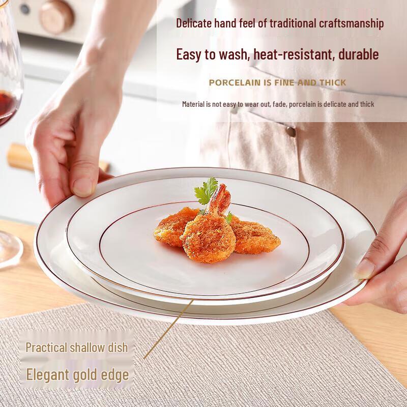 Керамическая обеденная тарелка JingJingRS в технике чернильной росписи