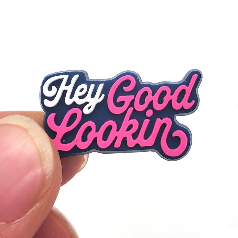 Серия фраз с буквами Мультяшные украшения для обуви-сабо: Милые ПВХ цветы и пряжки