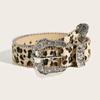 Pu Leather Gothic Leopard Belt Hip Hop Waistband Vintage Pin Buckle Belt  Jeans Accessories
