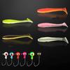 1 Set Fishing Lure Starter Kit Ice Fishing Jigs Heads with Soft Baits for Walleye Micro Ice Fishing Gear