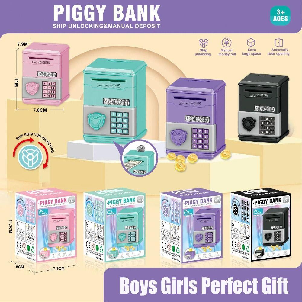 Password Cash Saving Money Box Mini Money Saving Bank New Children's Piggy Bank Boys Girls