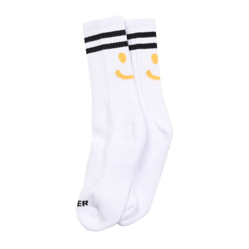 GRAVER [BAG&ACC] Drawing Yellow Smile Logo Socks 1 Pack_White