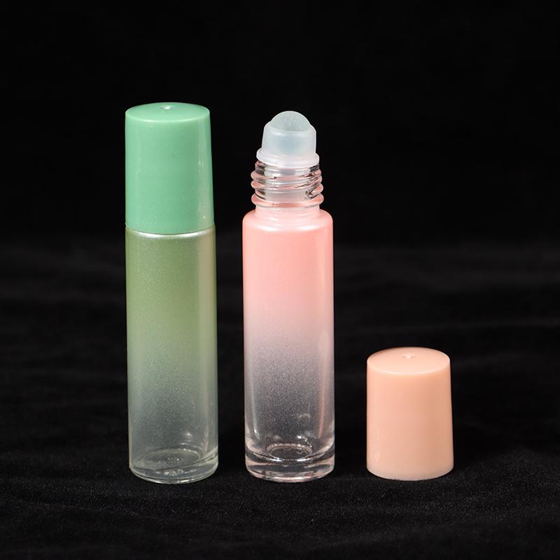 10Ml Thick Glass Roll On Bottles Gradient Color Empty Bottle Roller Ball Bottle For Essential Oil Travel Kit Perfume Bottle