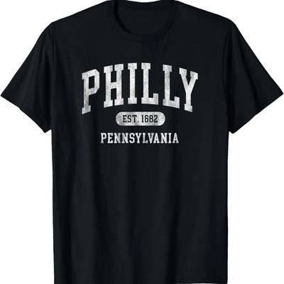 Ретро футболка-сувенир из Филадельфии, Пенсильвания, Philly Throwback, 100% хлопок