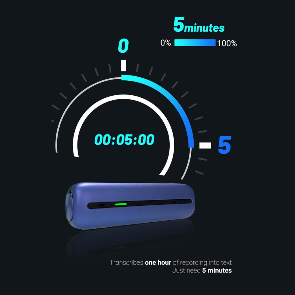 Мини-диктофон, цифровой аудиорекордер, 16 ГБ, с AI-транскрипцией и переводом в приложении в 38