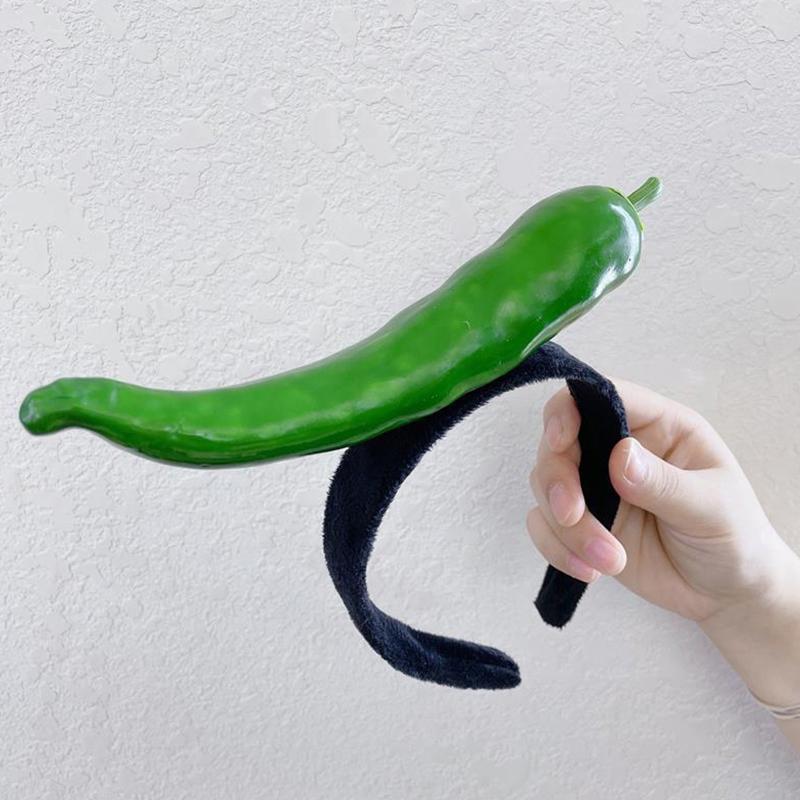 Забавный имитация фруктов, овощей, обруч для волос, повязка на голову в виде хлеба, моркови, банана, перца, головной убор на день рождения, косплей, Хэллоуин