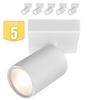 Set of 5 BETA-T1 Alu GU10 35W White Surface Spotlights