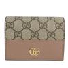 Used GUCCI Bifold Wallet 658610 GG Marmont GG Supreme Canvas/leather Dusting Pink Beige By Color