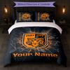 Постельное белье Hull City с индивидуальным текстом и именем 1 пододеяльник + 2 наволочки Логотип футбольной команды Персонализированный подарок для особого случая Декор спальни