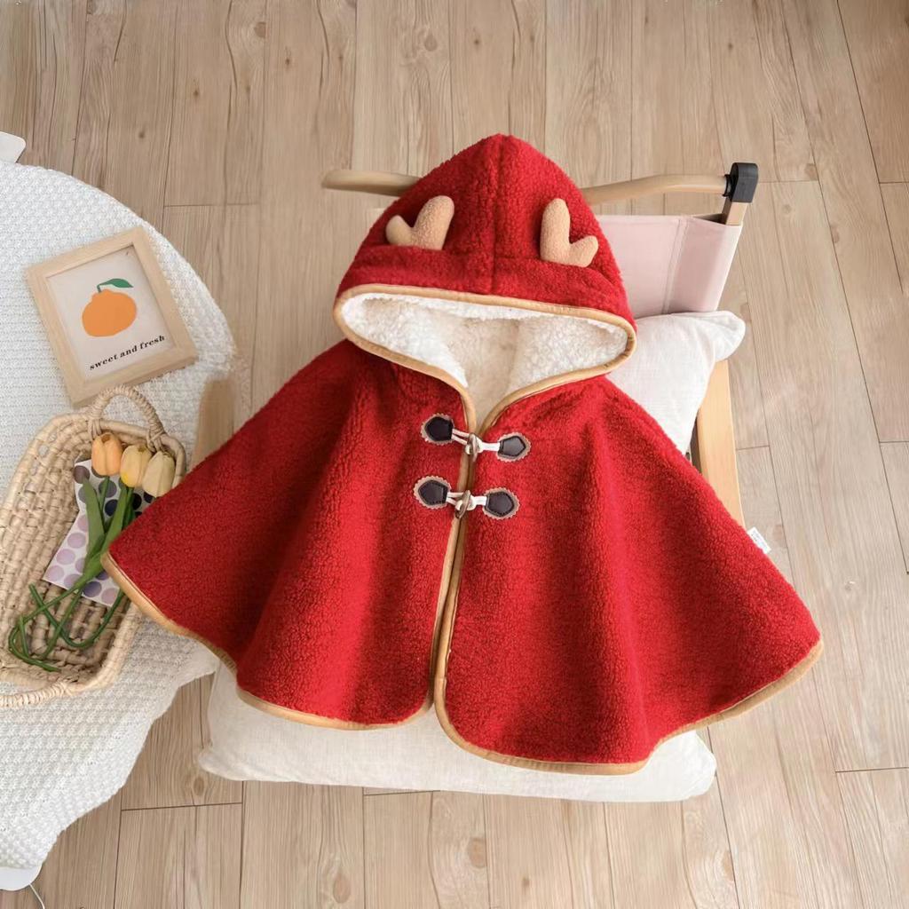 Супер милое плюшевое детское пальто-накидка на осень и зиму