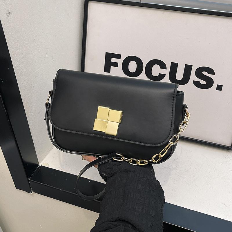 В этом году 2025 новая популярная сумка высокой ценности модный замок маленькая квадратная сумка на плечо через плечо универсальная изысканная маленькая сумка