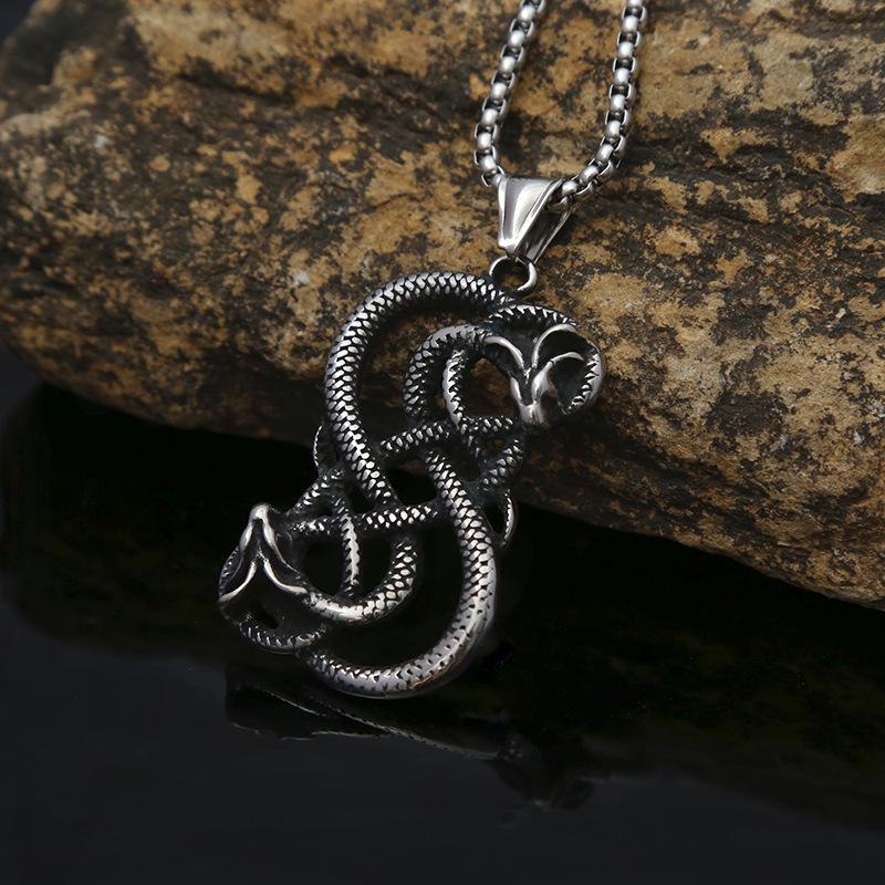 Dragon Titanium Steel Pendant, Retro Men's and Women's Necklace, Nordic Stainless Steel Pendant.