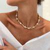 Irregular Beaded Choker Collar Collarbone Chain Female, Simple Ins Star Cross Fringed Collar
