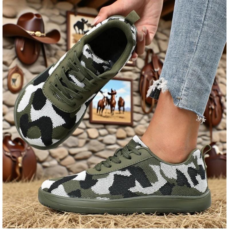 Camouflage Hiking Shoes For Women Wide Last Breathable Work Shoe Foldable Portable Shape Natural Original Texture Sneakers Women