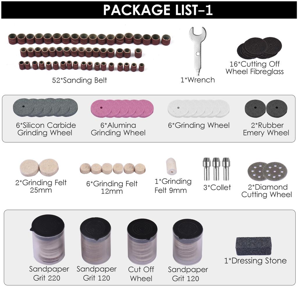 400PCS Electric Grinder Accessories Kit Rotary Tool Accessories Set Multifunction Grinding