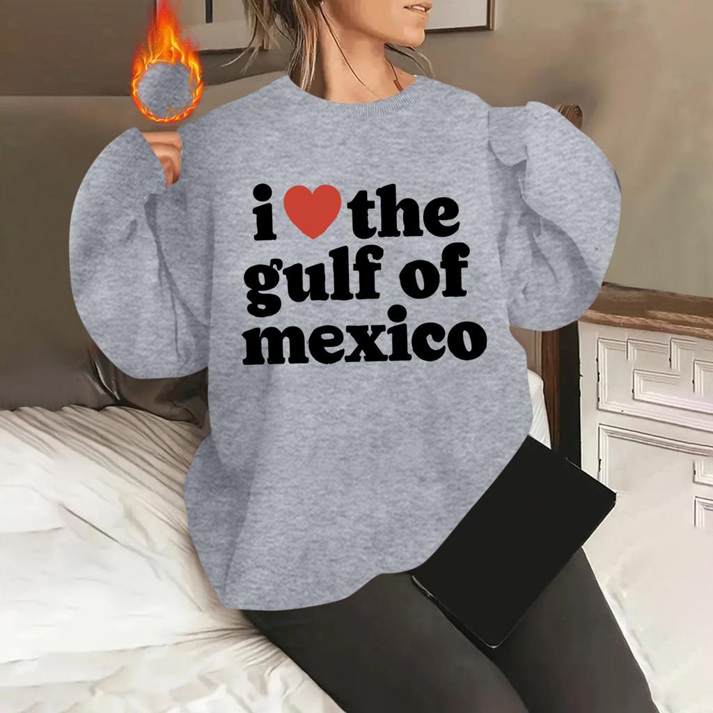 Унисекс офсетный принт круглый вырез свободный свитшот с длинными рукавами