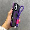 Роскошный матовый чехол для телефона Magsafe со шнурком для iPhone 17 16 15 14 13 12 11 17 Pro Max Air Магнитный цветной бампер Задняя крышка