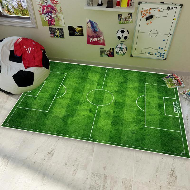 Soccer Football Field Carpet for Living Room Bedroom Home Green Floor Mat Non-slip Decoration for Sofa Children Soft Rug Gifts