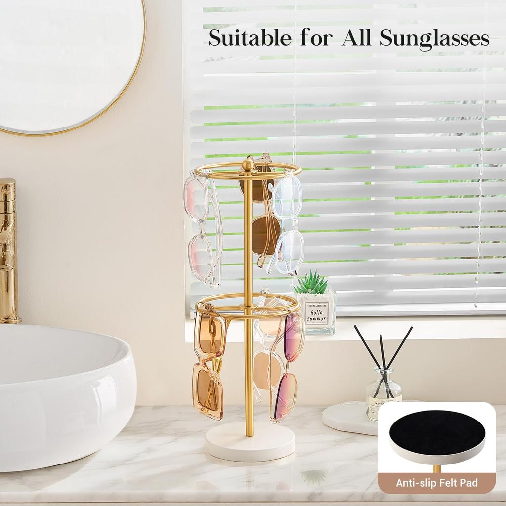 Lolalet Sunglasses Eyeglass Display Eyeglass Storage Holds Up To 24 Pairs of Glasses Stand, Stand, Holder, Double-Tier Rack,