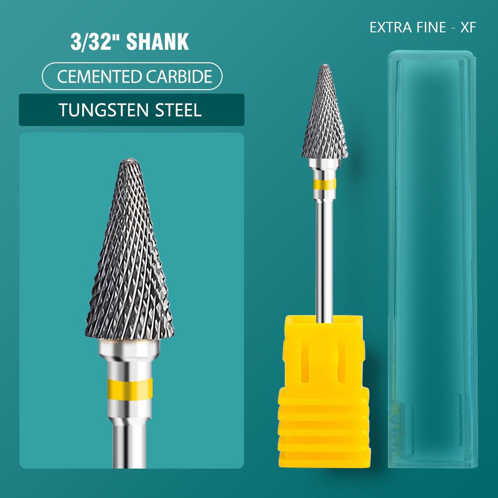 5 In 1 Carbide Tungsten Nail Bit Dual Rotation Volcano/Tornado Milling Cutters Fast Remove Acrylic Hard Gel ManucureTools