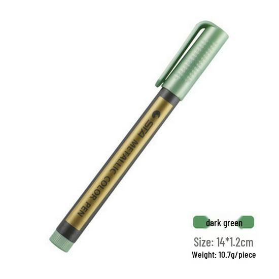 STA 8151 Цветной металлический маркер для рисования для DIY и искусства на черном картоне.