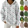 Женский модный повседневный пуловер с рождественским принтом, толстовка с капюшоном и длинными рукавами