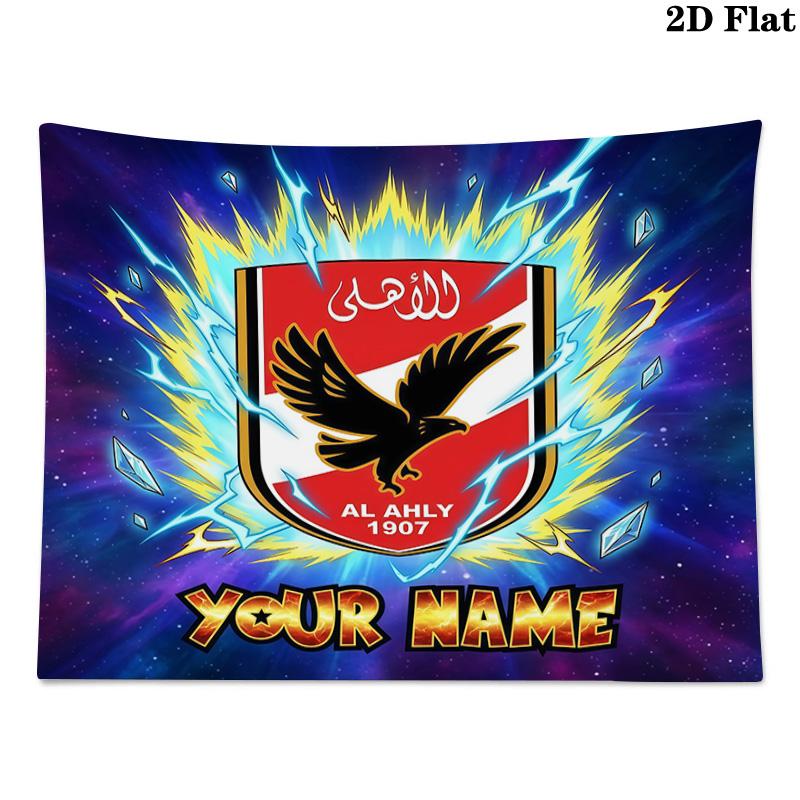 Custom Name Al Ahly SC2Printed Tapestry – Wall Hanging for Bedrooms, Dorms, and Home Decor